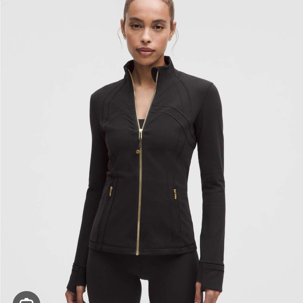 Lululemon Athletica Black Utility Jacket with Gold Accents